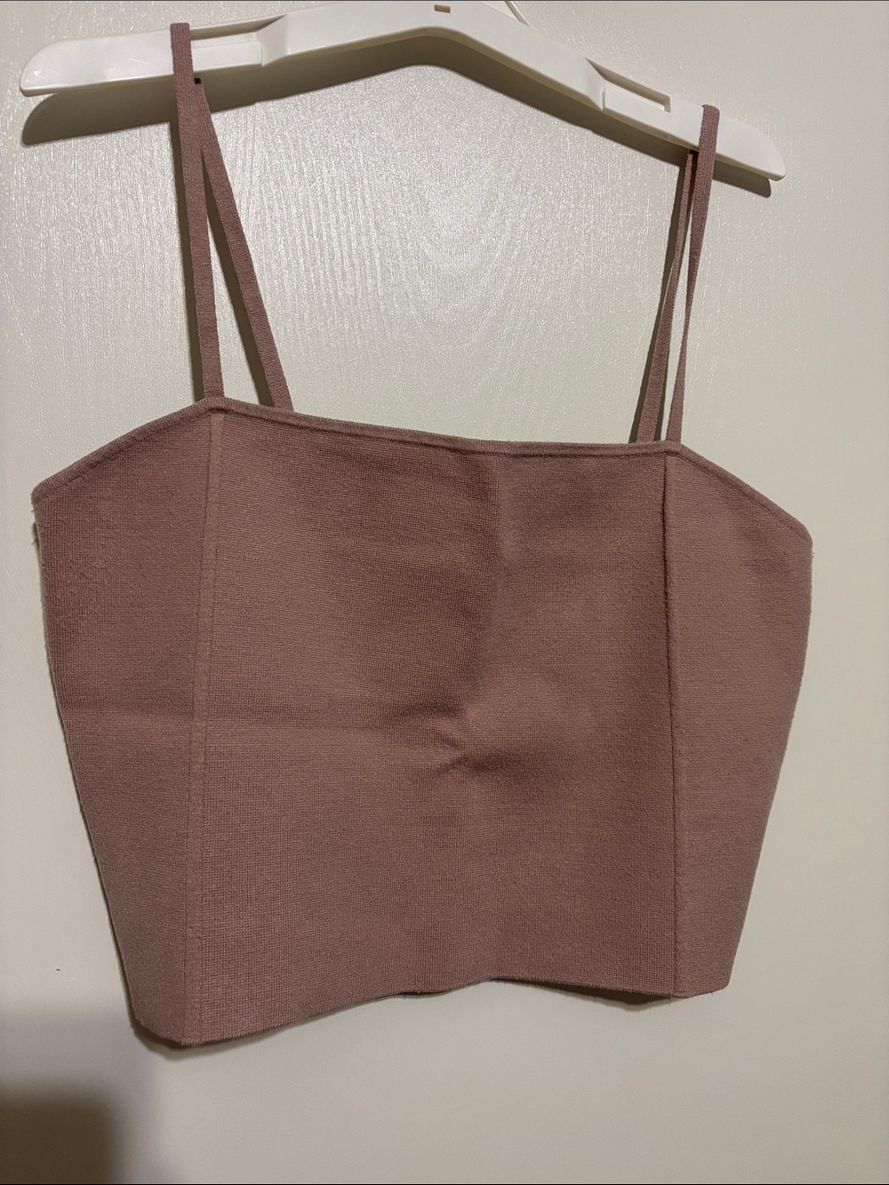 Express Women's Large Mauve Cropped Ribbed Tank Top Cami